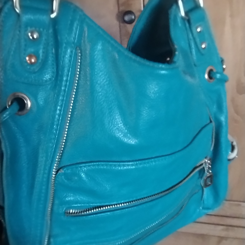 Turquoise array large shoulder purse - Picture 11 of 11